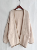 Chicdear-Winter outfits ideas Knit Sweater Jacket Solid Color Loose Cardigan