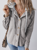 Chicdear-Winter outfits ideas Women's Lapel with Buttoned Cardigan with Shirt Jacket