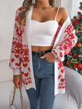 Chicdear-Winter outfits ideas Christmas Deer Pocket Long Sleeve Cardigan Sweater Jacket