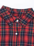 Chicdear-Winter outfits ideas Women's Retro Casual Plaid Check Cardigan Shirt Jacket