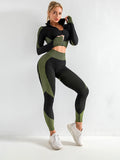 Chicdear-Winter outfits ideas Sports Yoga Clothing Set Fitness Tank Top Jacket High Waist Yoga Pants Three Piece Set