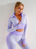 Chicdear-Winter outfits ideas Sports Yoga Clothing Set Fitness Tank Top Jacket High Waist Yoga Pants Three Piece Set