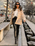 Chicdear-Winter outfits ideas Lapel plaid jacket shirt