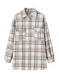 Chicdear-Winter outfits ideas Lapel plaid jacket shirt