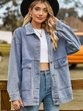 Chicdear-Winter outfits ideas New all-match slim retro classic loose denim casual jacket top