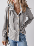 Chicdear-Winter outfits ideas Women's Lapel with Buttoned Cardigan with Shirt Jacket