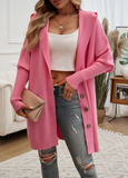 Chicdear-Winter outfits ideas Casual Loose Cardigan Button-Down Hooded Sweater Jacket