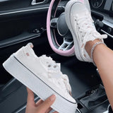 Chicdear White Casual Patchwork Frenulum Contrast Round Comfortable Out Door Shoes
