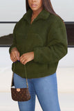 Chicdear Green Casual Print Turndown Collar Outerwear