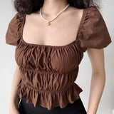 Chicdear - French Rustic Ruffle Top ~ HANDMADE