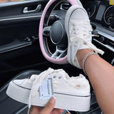 Chicdear White Casual Patchwork Frenulum Contrast Round Comfortable Out Door Shoes