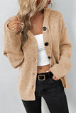 Chicdear Caramel Colour Casual Solid Buttons Hooded Collar Tops