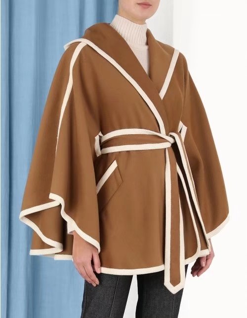 Chicdear Luxury Designer Brand Clothing Women's Autumn Cape Shawl Coat Winter Female  Blends Hoodie Jacket Vintage Overcoat