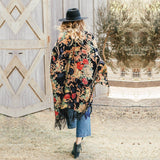 CHICDEAR 2023 Vintage Printed Fringed Tunic Long Kimono Plus Size Sexy Beach Wear Summer Clothing For Women Tops And Blouses Shirts  A797