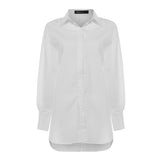 CHICDEAR Autumn Women Stylish Tops Blouses Lapel Long Sleeve Buttons Casual Solid Asymmetrical Ladies Shirts Elegant Party Blusas