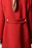 Chicdear Red Coat Women Buttoned Long Coats Woman Winter Korean Fashion Long Sleeve Overcoat Female Collared Coat Ladies