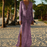 CHICDEAR 2023 New Arrivals Sexy Beach Cover Up Crochet Women Swimwear Rash Guard Kaftan Wrap Dress Robe De Plage Saida De Praia #Q194