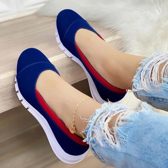 CHICDEAR Ladies Handmade Solid Color Women Shoes Classic Casual  Flat Heel Shoes Comfortable Non-Slip Fashion Zapatos De Mujer Sneakers