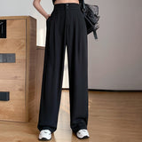 Summer Loose Casual Trousers For Women High Waist Maxi Wide Leg Pants Female Elegant 2023 Fashion Clothes New