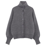 CHICDEAR Vintage Women's Turtleneck Sweater Cardigan Casual Warm Cashmere Sweaters Female Autumn Winter Loose Knitted Sweater