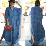 CHICDEAR Plus Size Women Clothes 2023 Summer Cloak Sleeve V-Neck Symmetrical Embroideried Loose Maxi Dress Oversized Kaftan Dress Q576