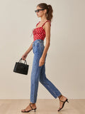 Chicdear Sexy Sweet Polka Dot Camis Top Summer Casual Lace Up Off Shoulder Backless Slim Wide Strap Short Cropped Women Tank Tops