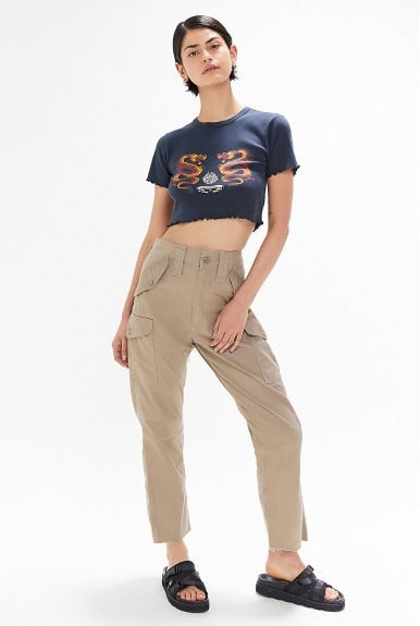 Chicdear Navy Blue Tshirt Women Cartoon Tees Summer Tops Fashion Casual Female Oversized Crop T-Shirt 2023 Streetwear Summer Vestidos