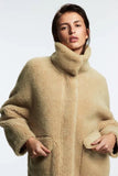 Chicdear Winter Thicken Warm Jacket Coat Women Casual Fashion Lamb Faux Fur Overcoat Fluffy Cozy Loose Outerwear Female
