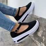 CHICDEAR 2023 Women Shoes New Summer Sandals Thick Bottom Platform Flat Shoes Ladies Wedges Sandals Buckle Strap Casual Female Footwear