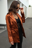 Chicdear Women Solid Blazer Coat Waist Adjust Vintage Notched Collar Pocket 2023 Fashion Female Casual Chic Tops