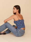 Chicdear France Adjustable Spaghetti Straps Chiffon Women Crop Top Chic Leopard Navy Blue Camis Sexy Tank Top
