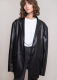Chicdear Long PU Faux Leather Blazers Women Leather Jacket Coat Brand New Women's Jackets Outerwear Ladies Coats Female Leather Suit