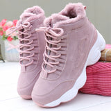 CHICDEAR Autumn Winter New Super-Fire Women's Sneakers Thick-Soled Shoes Women's Plush Warm High-Top Woman Shoes Platform Sneakers