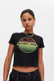 Chicdear Tatooine Hawaii Mountain Vintage Outrun Sunset Palm Tree Silhouette Black Tshirt Retro Vaporwave Women Cool Tropical Tees