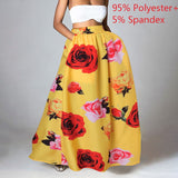 CHICDEAR Bohemian High Waist Maxi Skirts Women Floral Printed Elegant A-Line Skirt 2023 Fashion Casual Loose Vintage Party Skirts