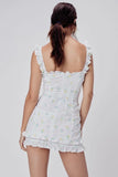 Chicdear Fashion Summer Dress Women Sleeveless Zipper Cotton Embroidery Backless Ruffles Lining White Mini Dress Femme Vestidos