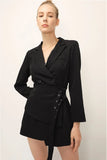 Chicdear 2023 Women Bandage Sashes Blazer Lapel Long Sleeve Slim Fit Jacket Fashion Tide Spring Autumn Blazer