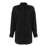 CHICDEAR Autumn Women Stylish Tops Blouses Lapel Long Sleeve Buttons Casual Solid Asymmetrical Ladies Shirts Elegant Party Blusas