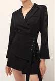 Chicdear 2023 Women Bandage Sashes Blazer Lapel Long Sleeve Slim Fit Jacket Fashion Tide Spring Autumn Blazer