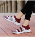 CHICDEAR Women Shoes Knitting Sock Sports Shoes High Quality Woman Sneakers Slip On Flats Shoes Women Loafers Plus Size 42 Walking Flat