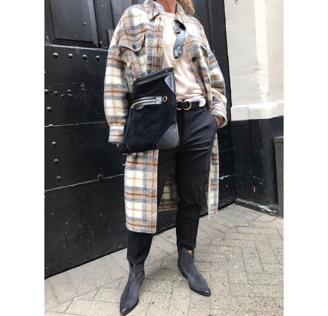 Chicdear New Autumn Winter Women Thick Vintage Plaid Long Wool Coat Casual Oversize Shirt Jacket Loose Warm Outwear Overcoats Female