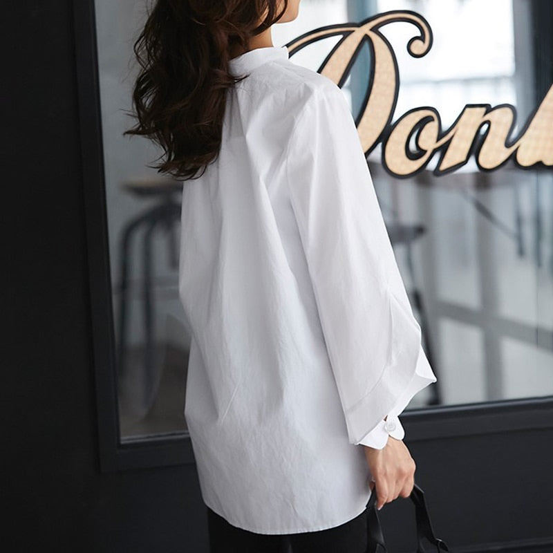 CHICDEAR Celmia 2023 Fashion Autumn Shirts Women Tops Long Flare Sleeve Blouses Casual Buttons Solid Shirts Loose Party Blusas Femininas