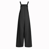CHICDEAR Fashion Strappy Jumpsuit Women Vintage Sleeveless Harem Romper 2023 Female Solid Work Overalls Casual Loose Long Playsuit