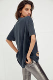 Chicdear Linjiashop Spring Summer Women Long Tshirt Oversized Cotton Short Sleeve O Neck Top New Fashion Female T-Shirt