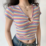 Chicdear - Rainbow Heart Ring Top ~ HANDMADE