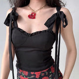 Chicdear - Black Ribbon Bustier Camisole