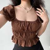 Chicdear - French Rustic Ruffle Top ~ HANDMADE