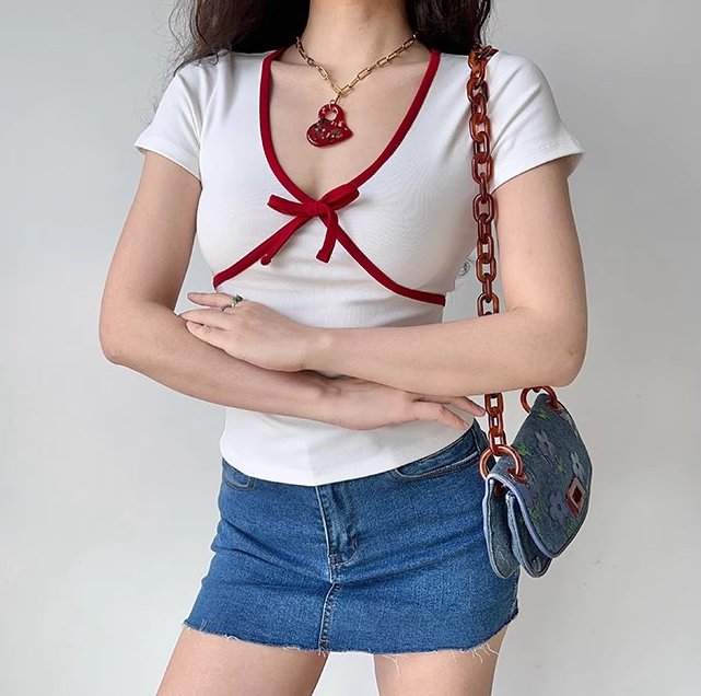 Chicdear - Doll Ribbon Shirt ~ HANDMADE