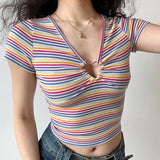 Chicdear - Rainbow Heart Ring Top ~ HANDMADE