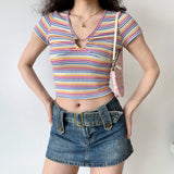 Chicdear - Rainbow Heart Ring Top ~ HANDMADE